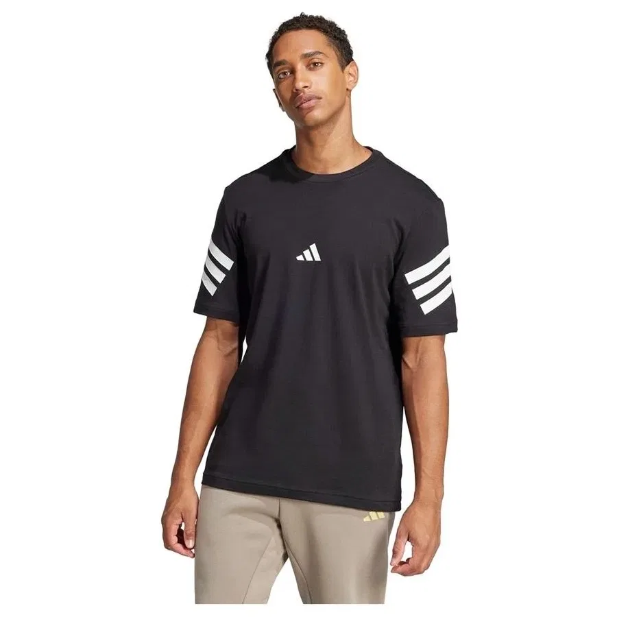 Мужская футболка с коротким рукавом adidas M FI 3S REG T, Черный — фото 3