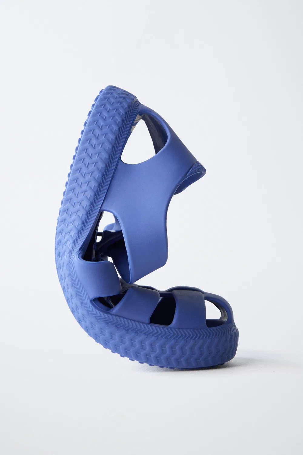Сандалии с резиновой клеткой ZARA, Blue — фото 3