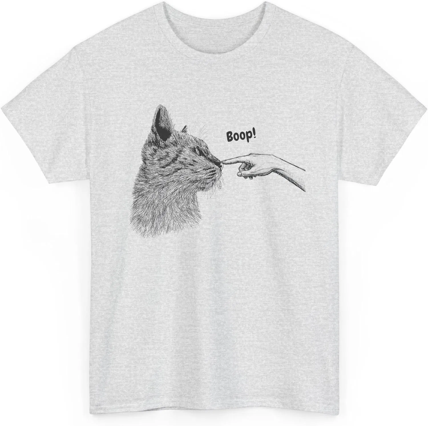 Женская футболка с принтом Boop Cat Graphic, Retro Meme Cute Pet Lover Tee, пепельный