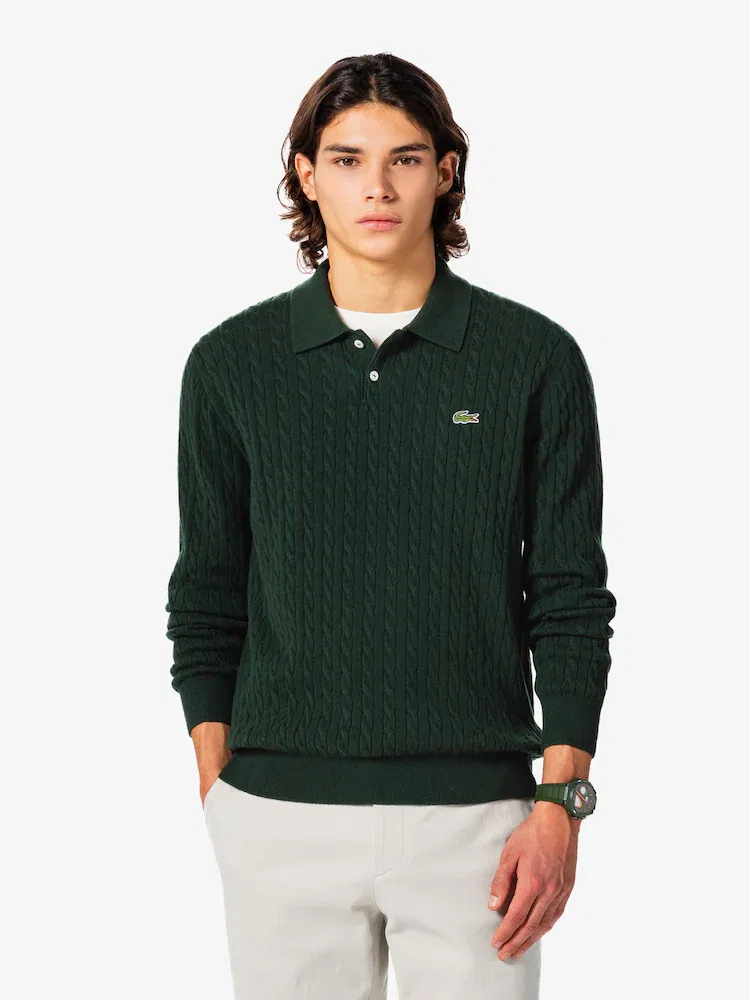 Свитер полноценный кабель Polo LACOSTE, Green