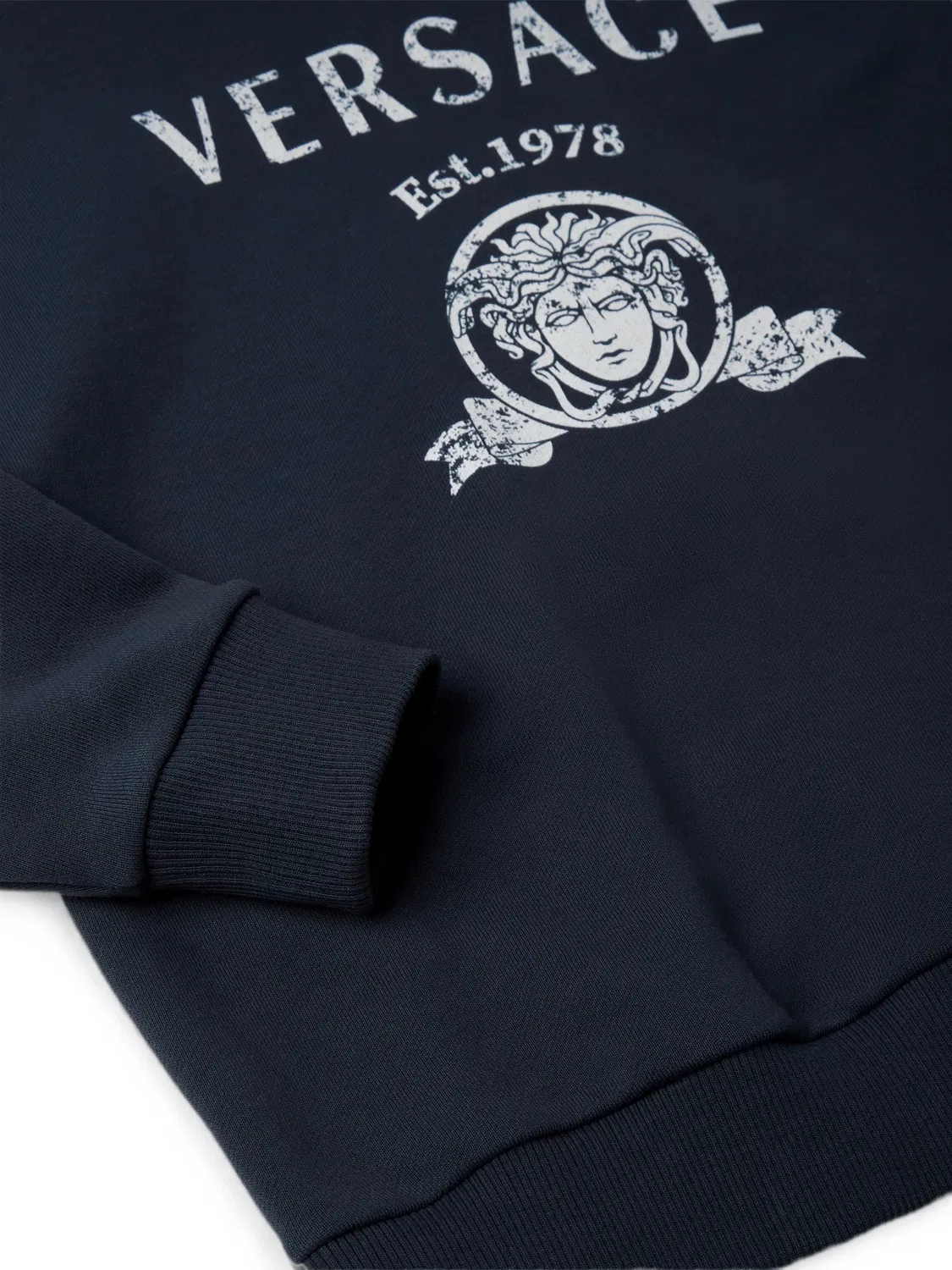 Худи из джерси с принтом Versace Kids, синий — фото 3