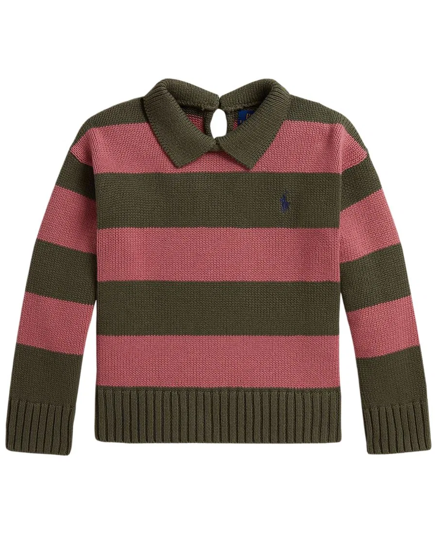 Свитер-поло с длинным рукавом и полосками Polo Ralph Lauren, Cruise Olive Multi