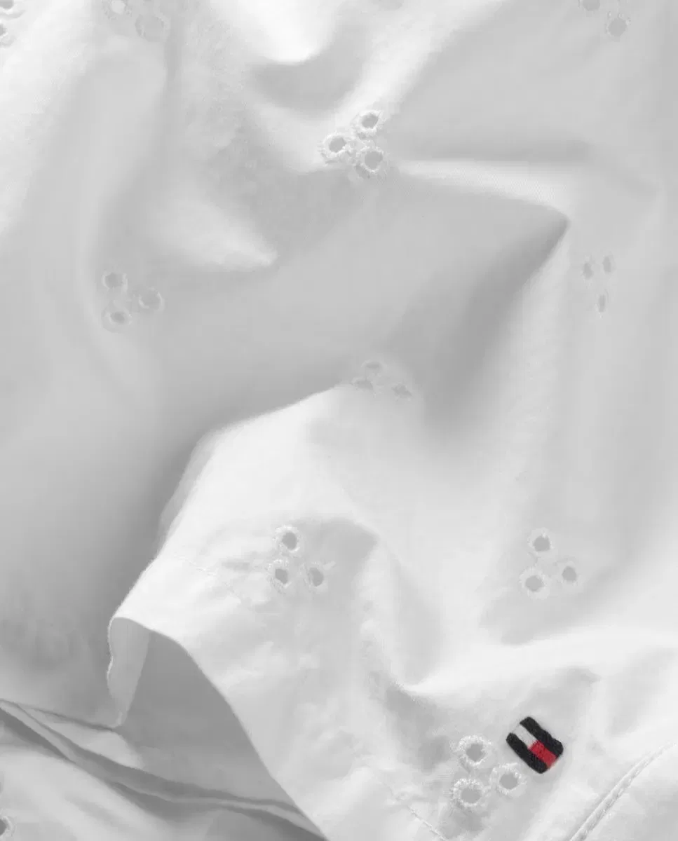 Детские шорты для девочек с вышивкой Tommy Hilfiger, Blanco — фото 3