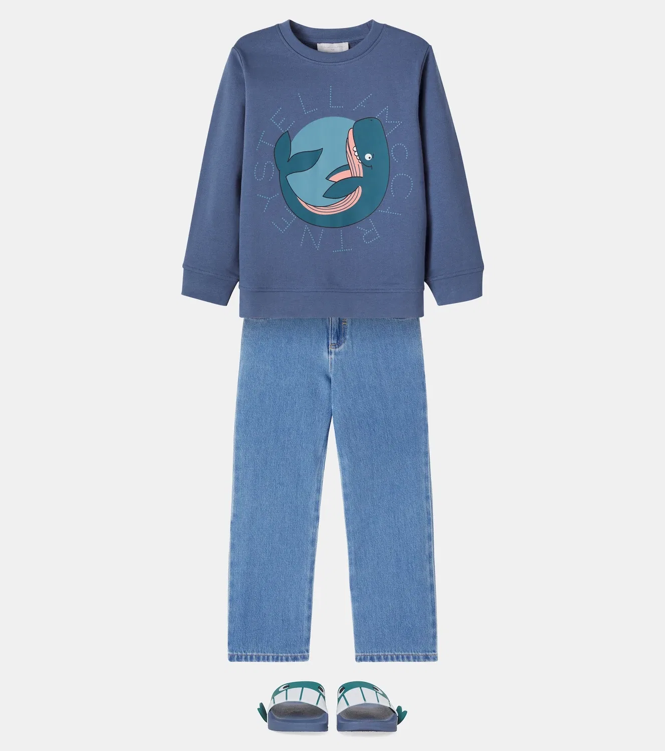 Свитшот из флиса с принтом Stella Mccartney Kids, синий — фото 2