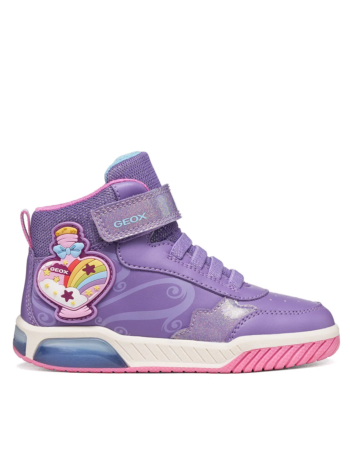 Кроссовки для девочки Inek Girl Geox, фиолетовый