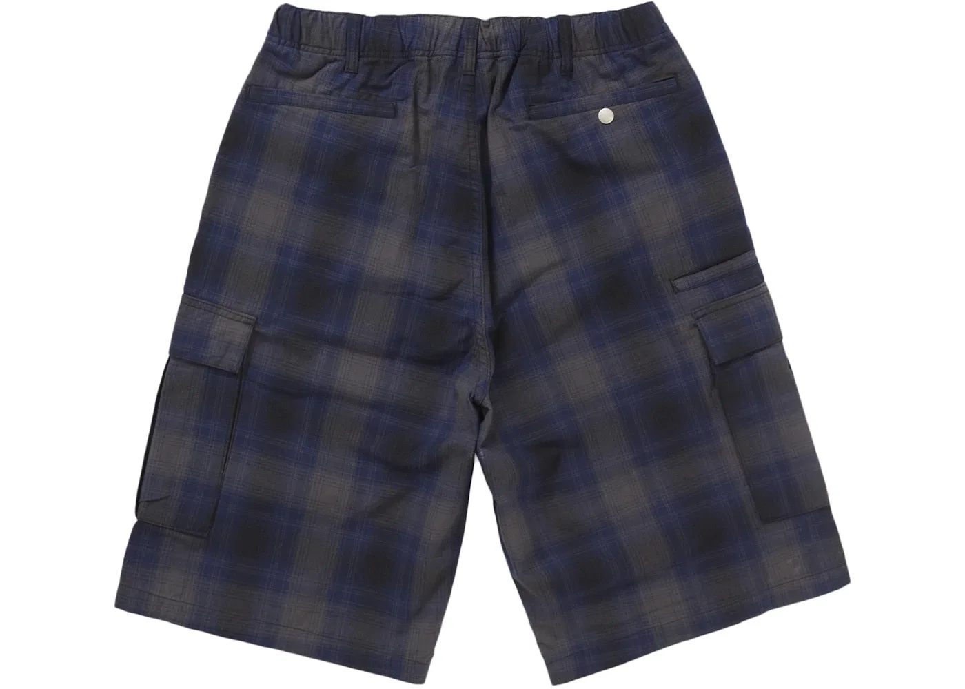 Мужские шорты с принтом Supreme Shadow Plaid Cargo, Navy — фото 2