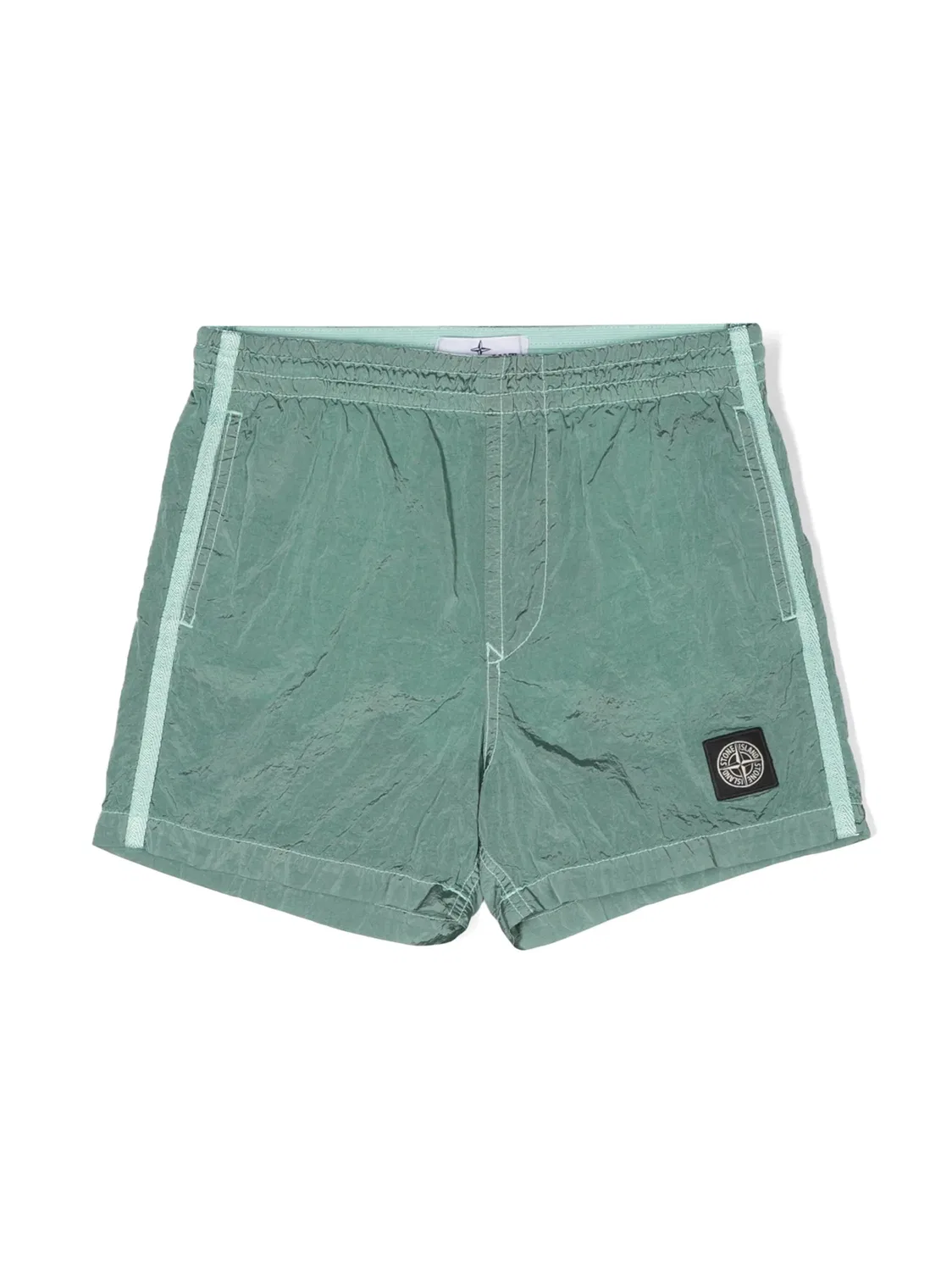 Шорты с эффектом металлик Compass Stone Island, зеленый