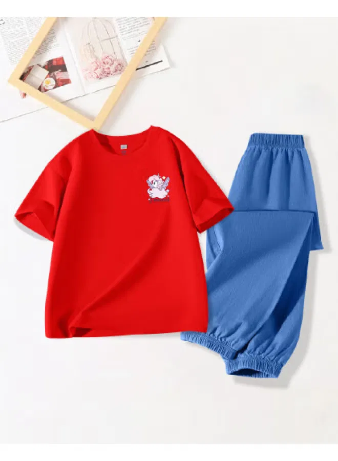 Jeanswest Комплект детский с коротким рукавом из хлопка, красный