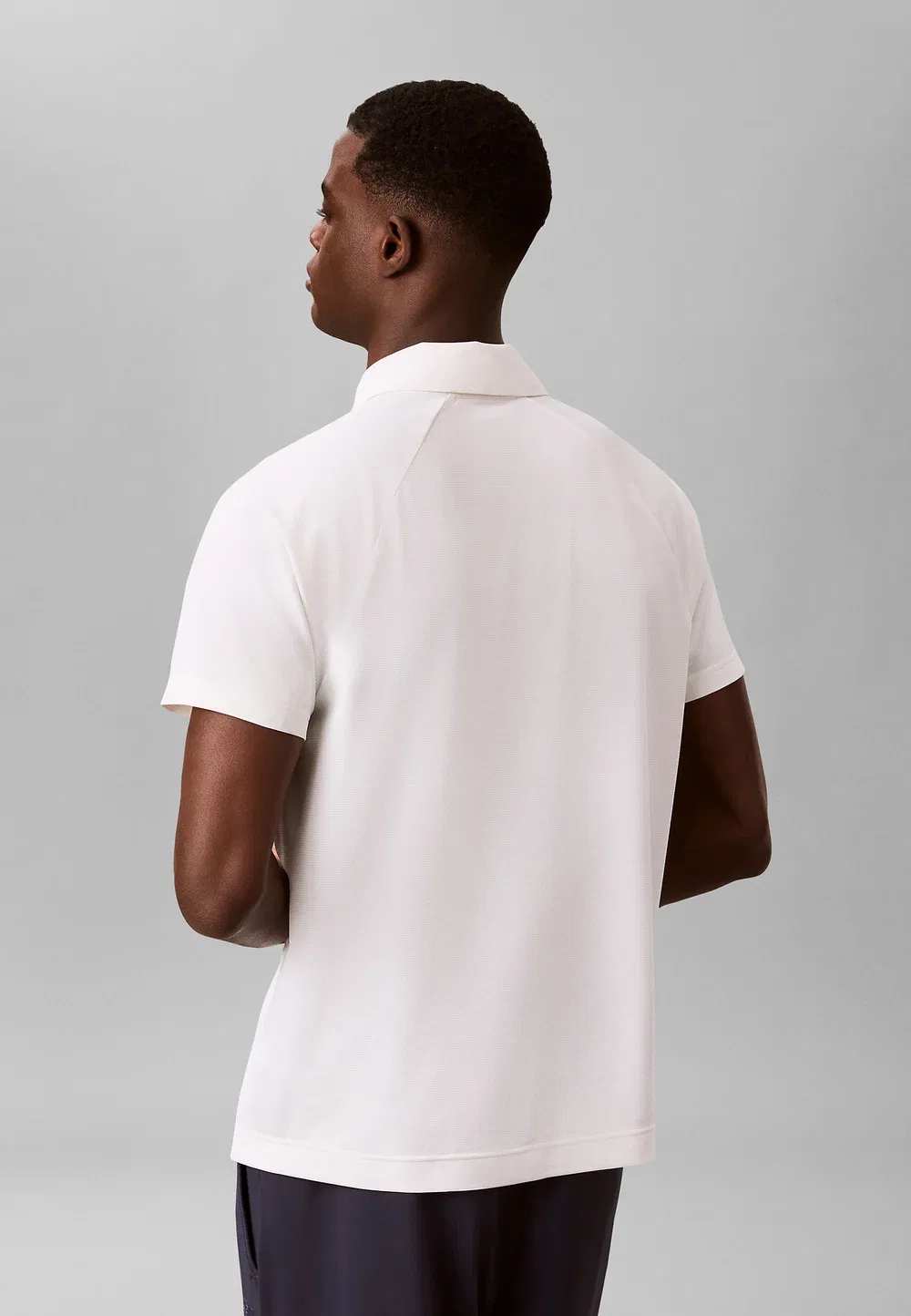 Спортивная рубашка-поло с застежкой-молнией - рубашка-поло Calvin Klein, Classic White — фото 3