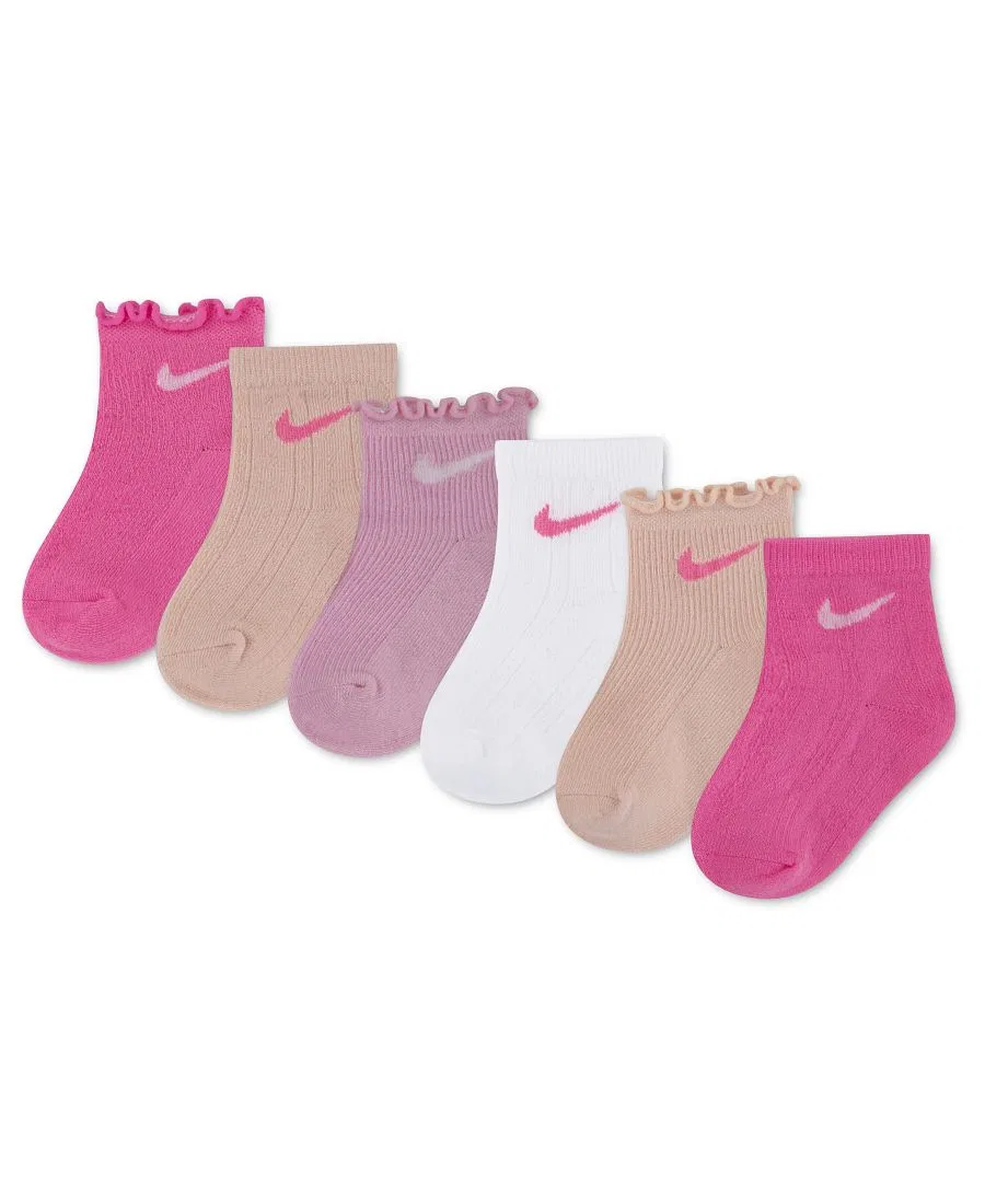 Комплект носков с рюшами 6 пар Nike, Pink Glow