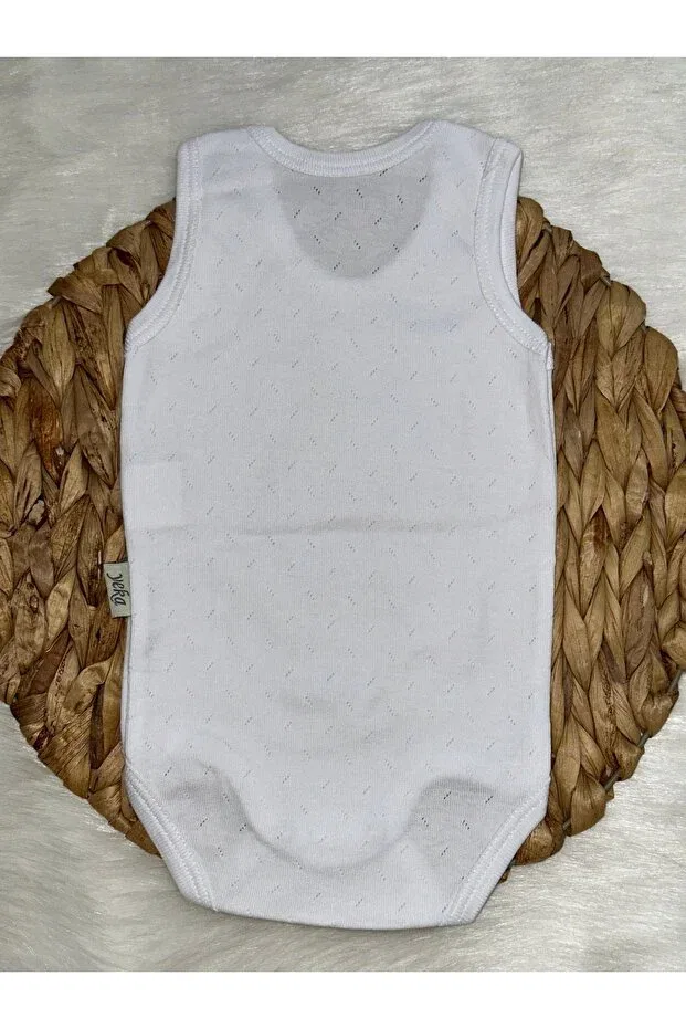 Детское боди для новорожденных с геометрическим принтом Yeka Bebe, White — фото 2