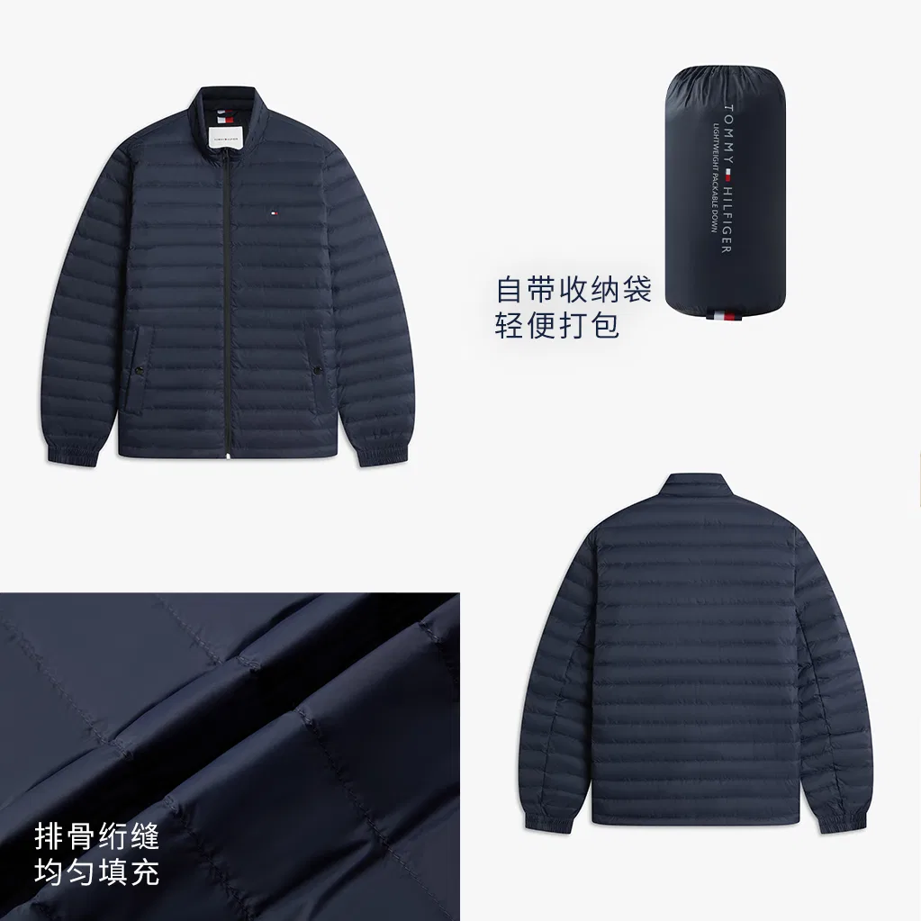 Мужская куртка-пуховик с воротником-стойкой Tommy Hilfiger, Navy Blue DW5 — фото 4