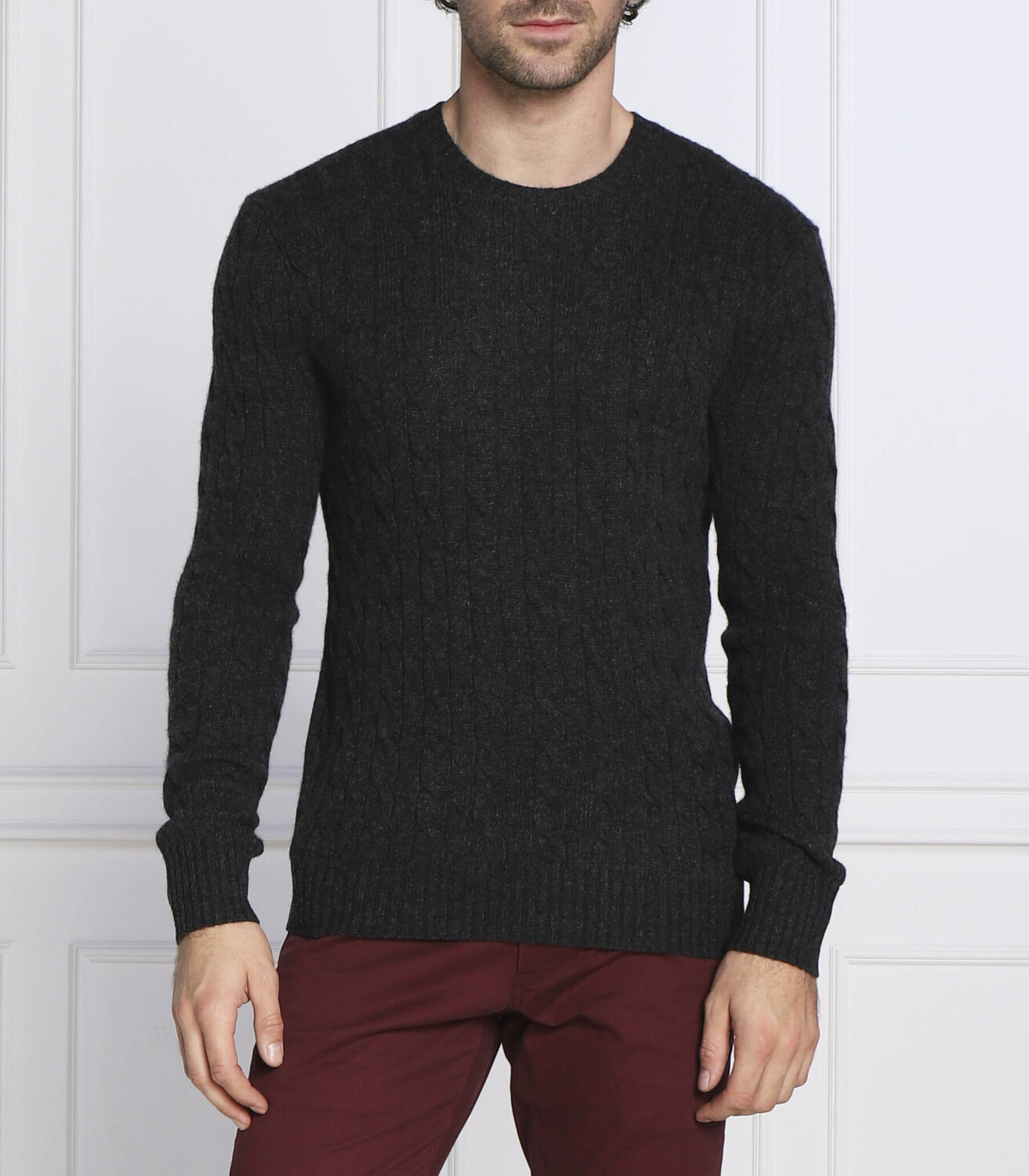 

Свитер из шерсти POLO RALPH LAUREN slim fit, цвет grafite