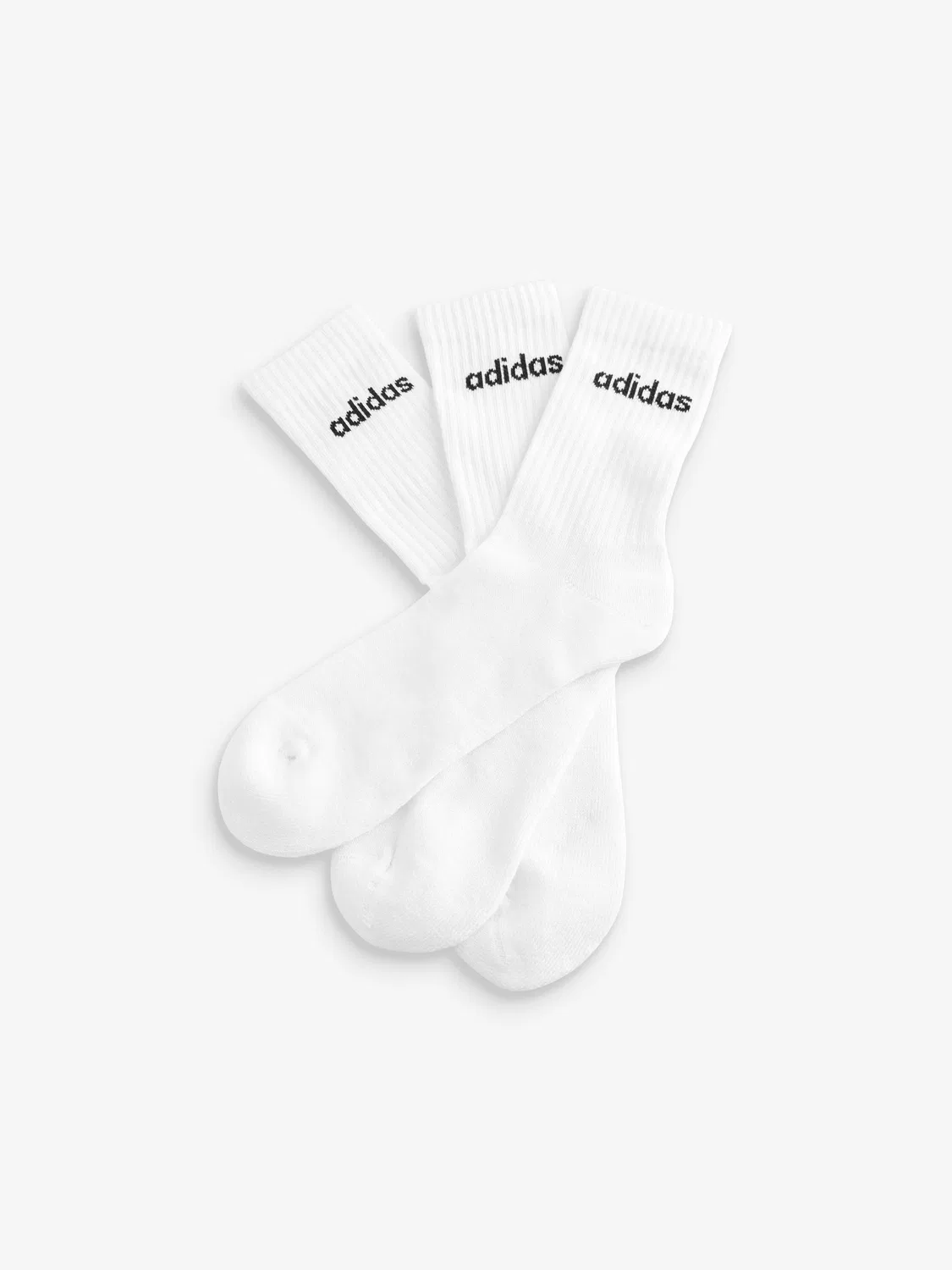 Носки классические, линейный дизайн, 3 пары adidas, белый — фото 2