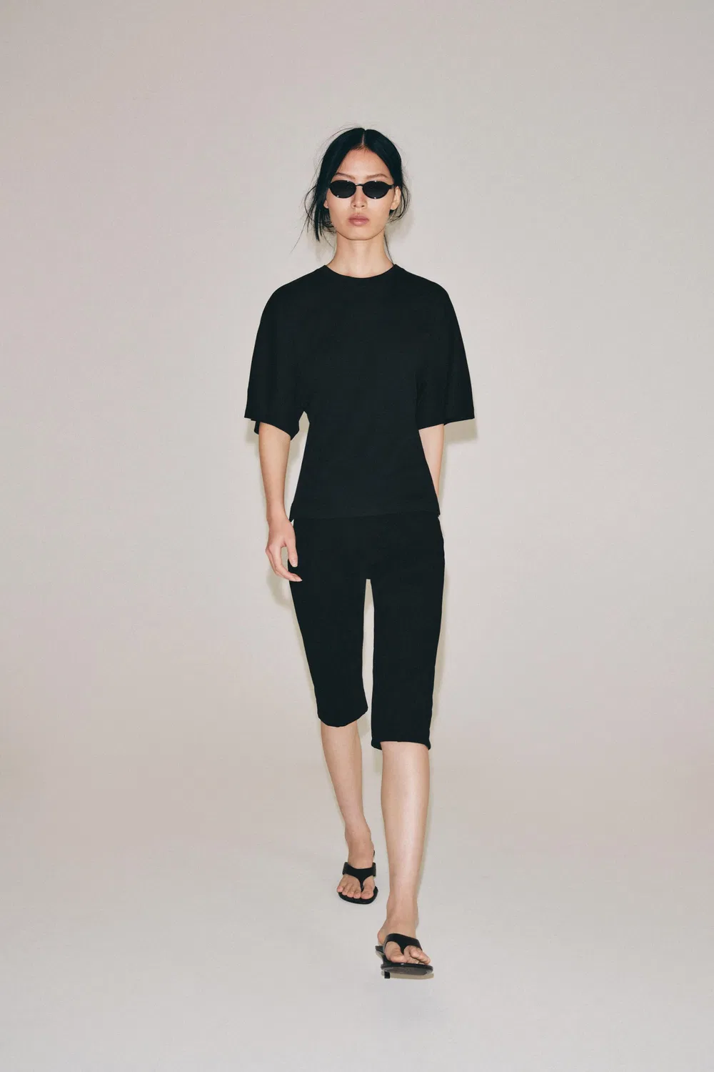 Футболка SUPIMA приталенного кроя ZARA, Black