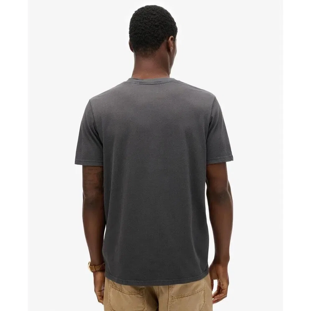 Мужская футболка с рельефным принтом Workwear Superdry, Schwarz — фото 4