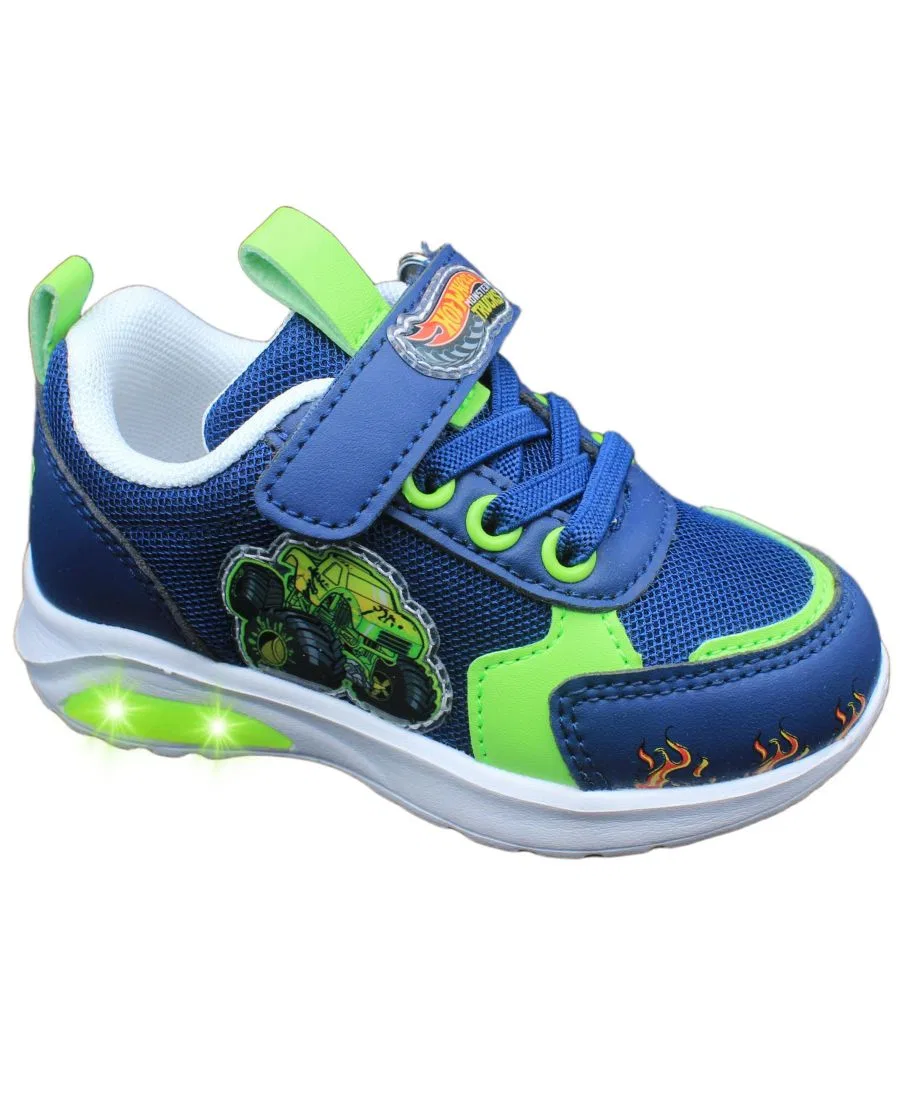 Кроссовки с подсветкой Hot Wheels Monster Trucks, Gunkster - Blue & Green