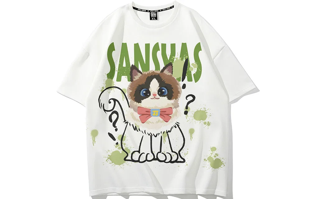 Футболка детская унисекс с принтом White (Plush Cat) SANSYAS