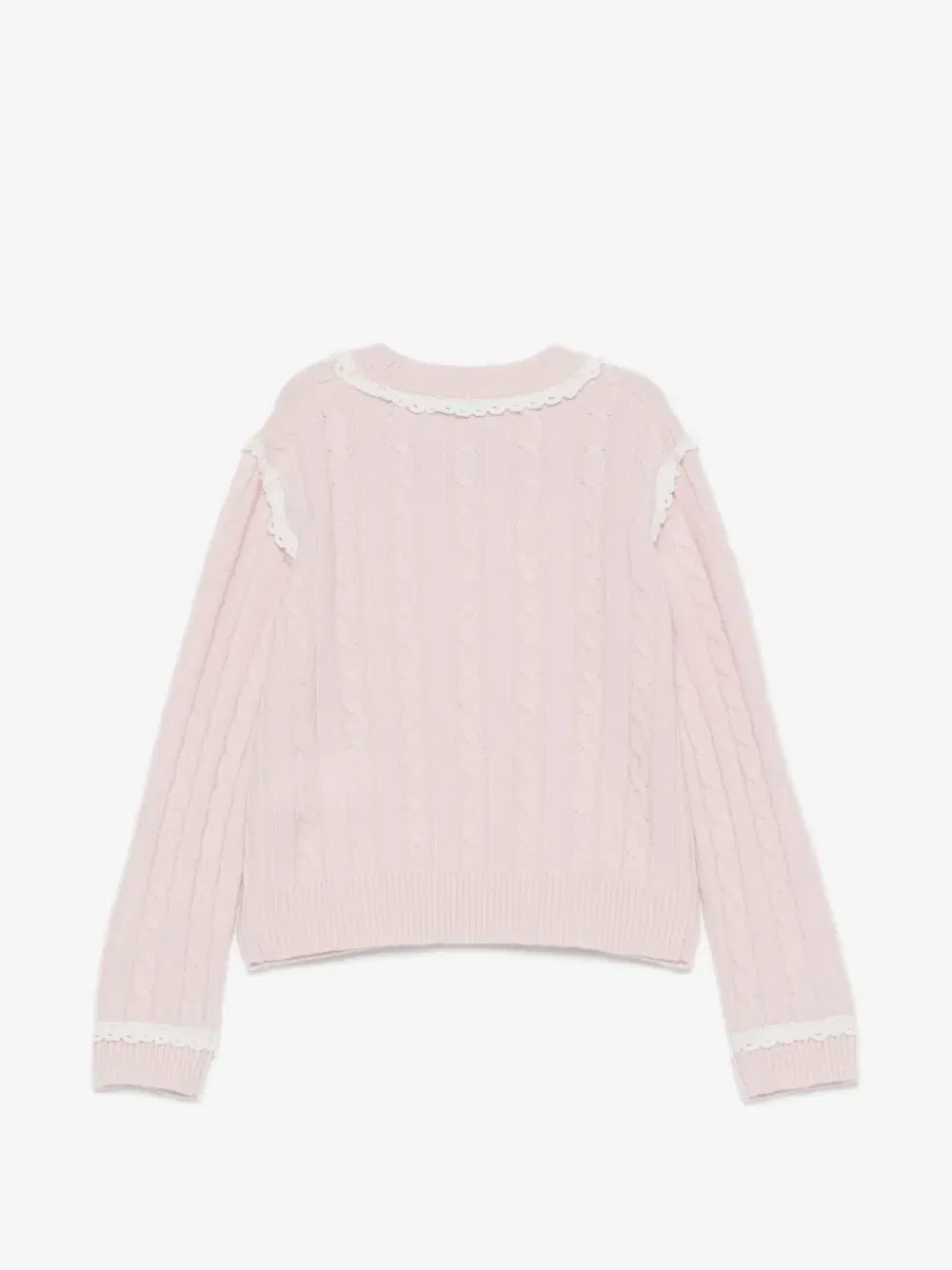 Вязаный свитер с вышивкой Philosophy Di Lorenzo Serafini Kids, розовый — фото 2