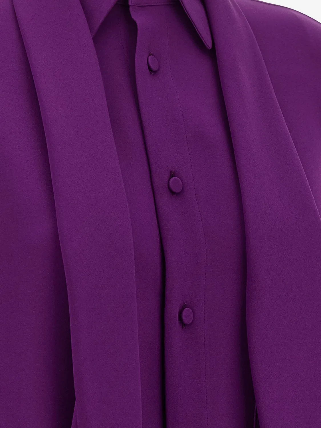 Шелковая рубашка с завязками Balenciaga, фиолетовый — фото 3