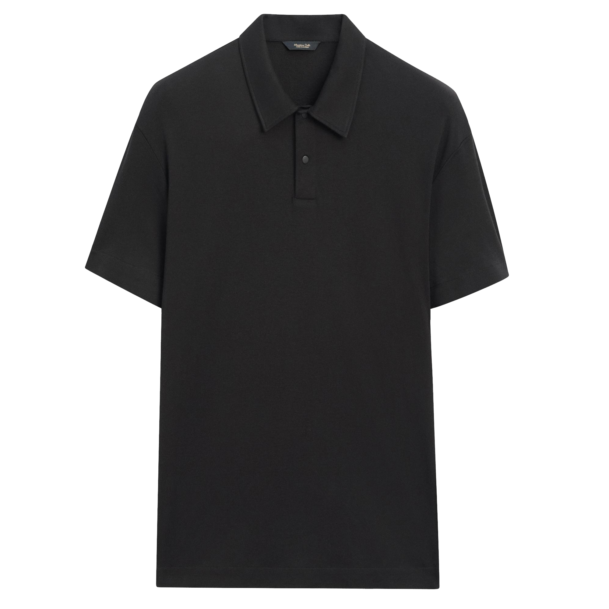 

Футболка-поло Massimo Dutti 100% cotton with buttoned collar, черный