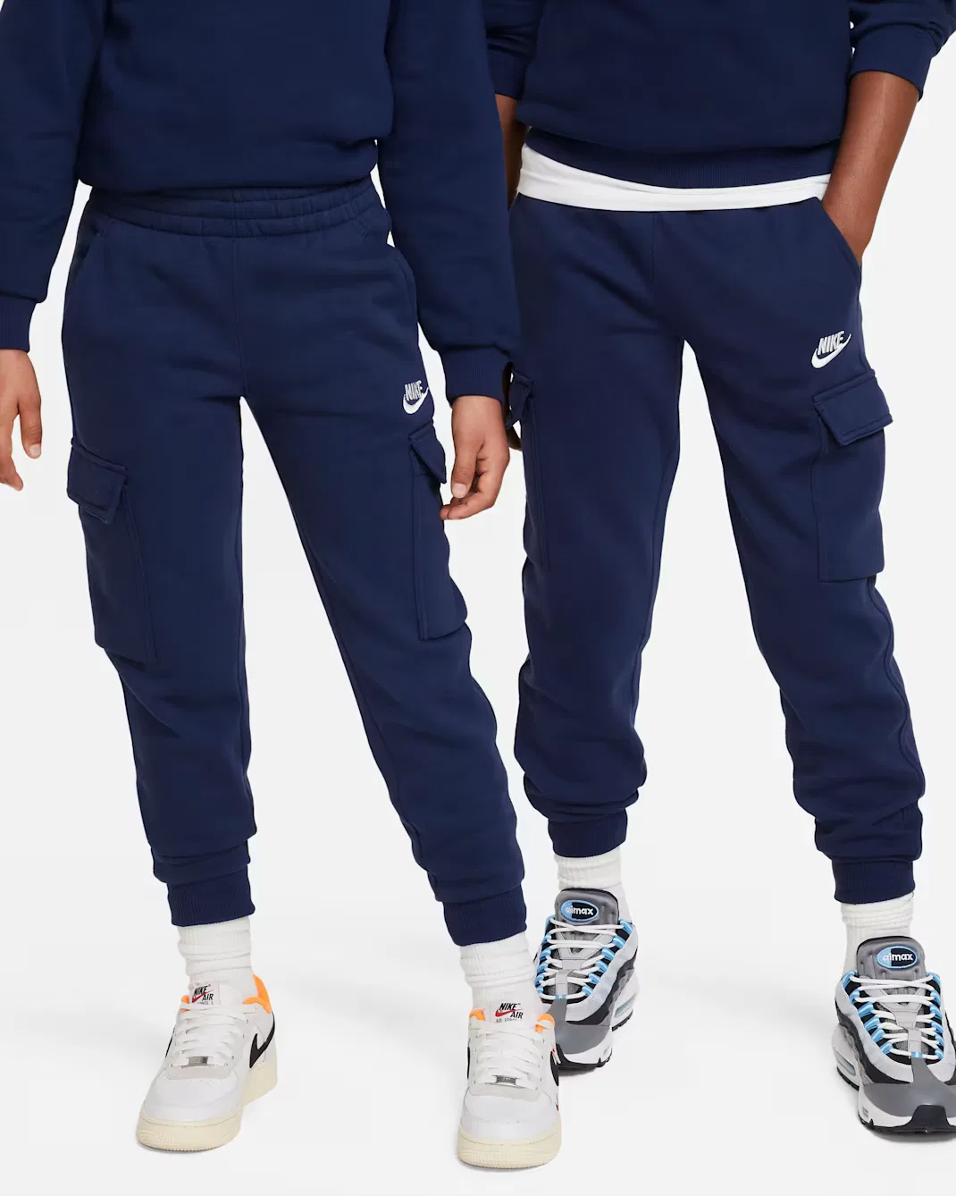 Брюки-карго для детей постарше Nike Sportswear Club Fleece, Midnight Navy/Midnight Navy/White