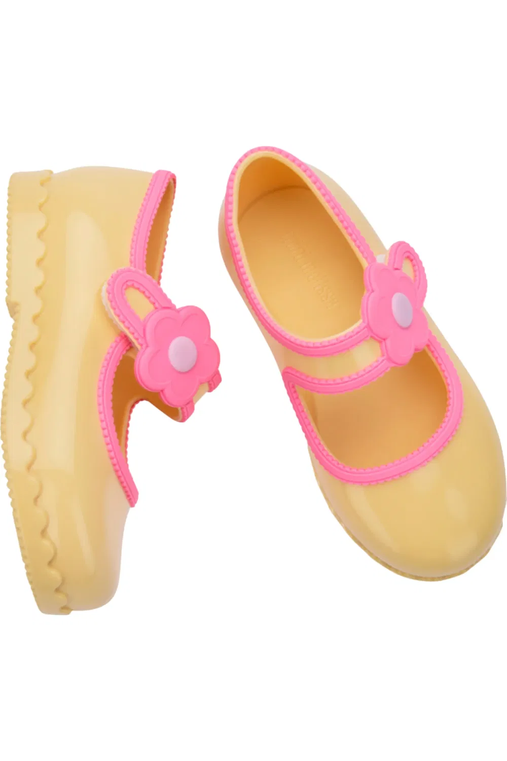 Детские туфли Мэри Джейн на регулируемом ремешке Mini Melissa, желтый/розовый — фото 3
