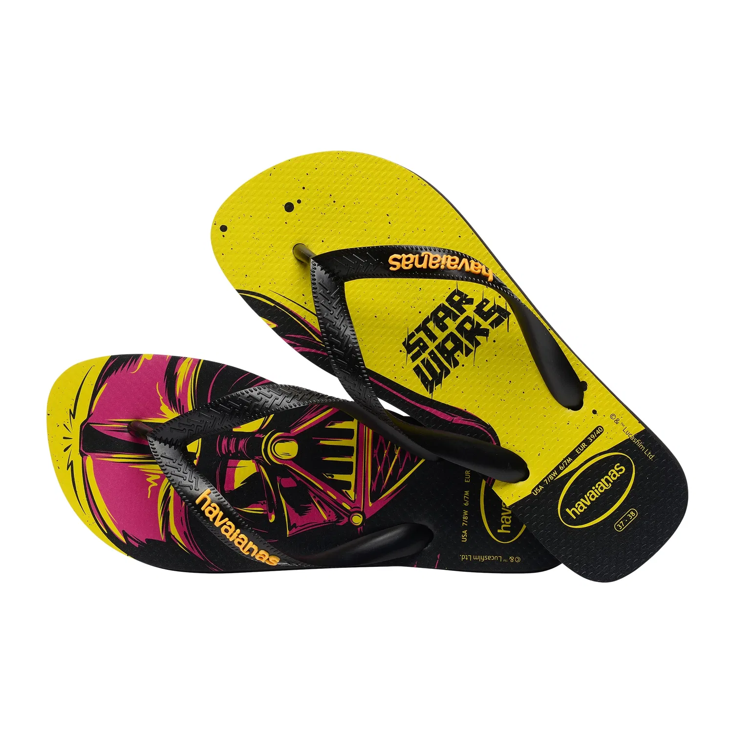 Шлепанцы детские с принтом Star Wars Havaianas, черный — фото 3