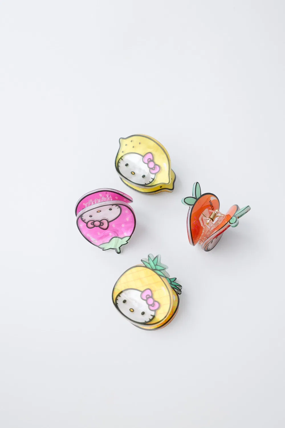 Набор из 4 заколок для волос Hello Kitty Sanrio Fruit ZARA, Pink — фото 2