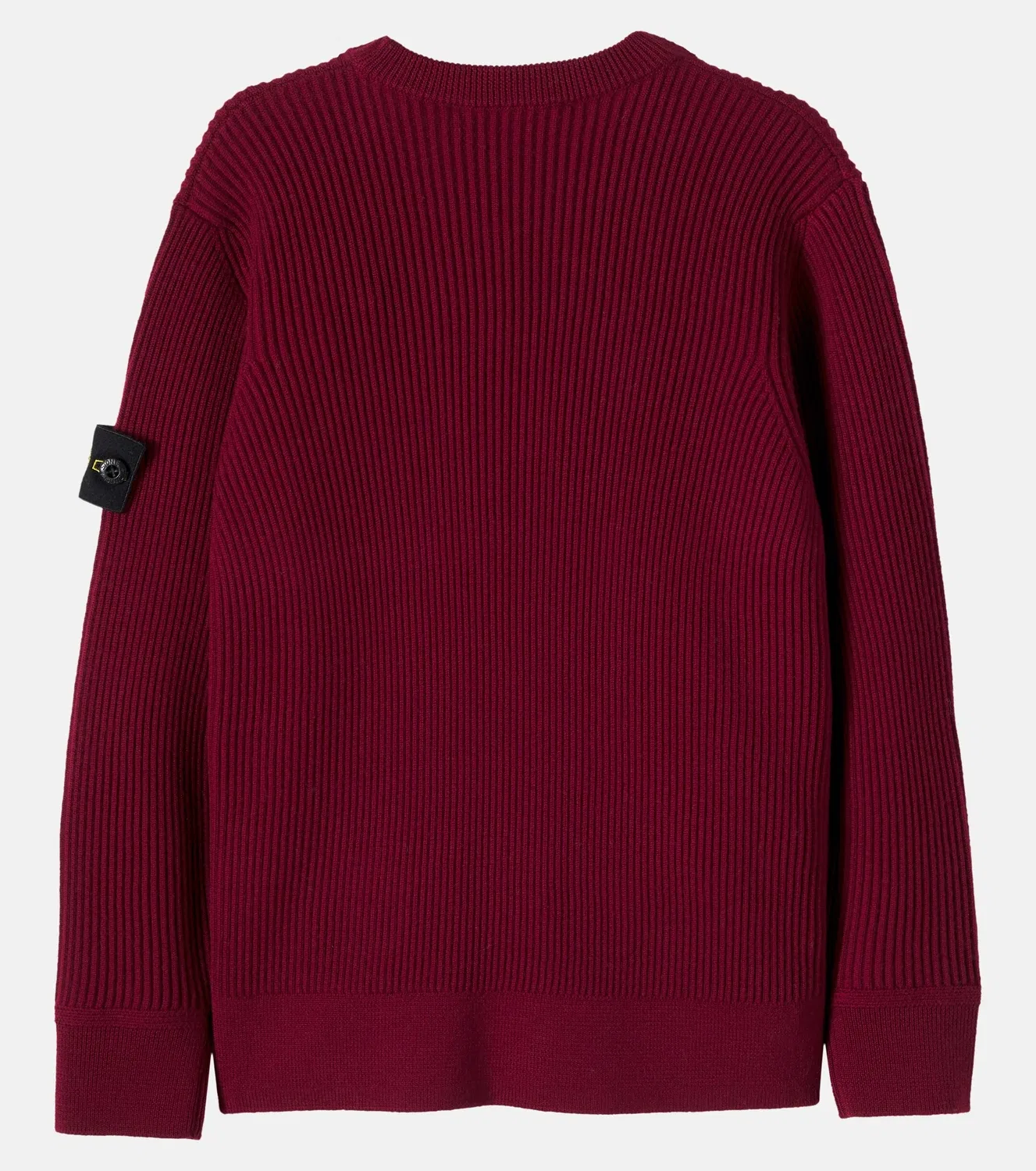 Джемпер из чистой шерсти с круглым вырезом Stone Island Junior, бордовый — фото 3