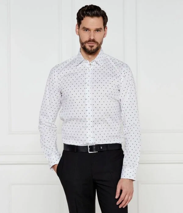 Мужская рубашка slim fit C-Roan-Kent-C1-243 BOSS, белый — фото 3