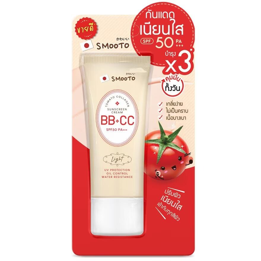 

Smooto Солнцезащитный крем Tomato Collagen BB CC SPF50 PA+++ 42г, Natural Beige