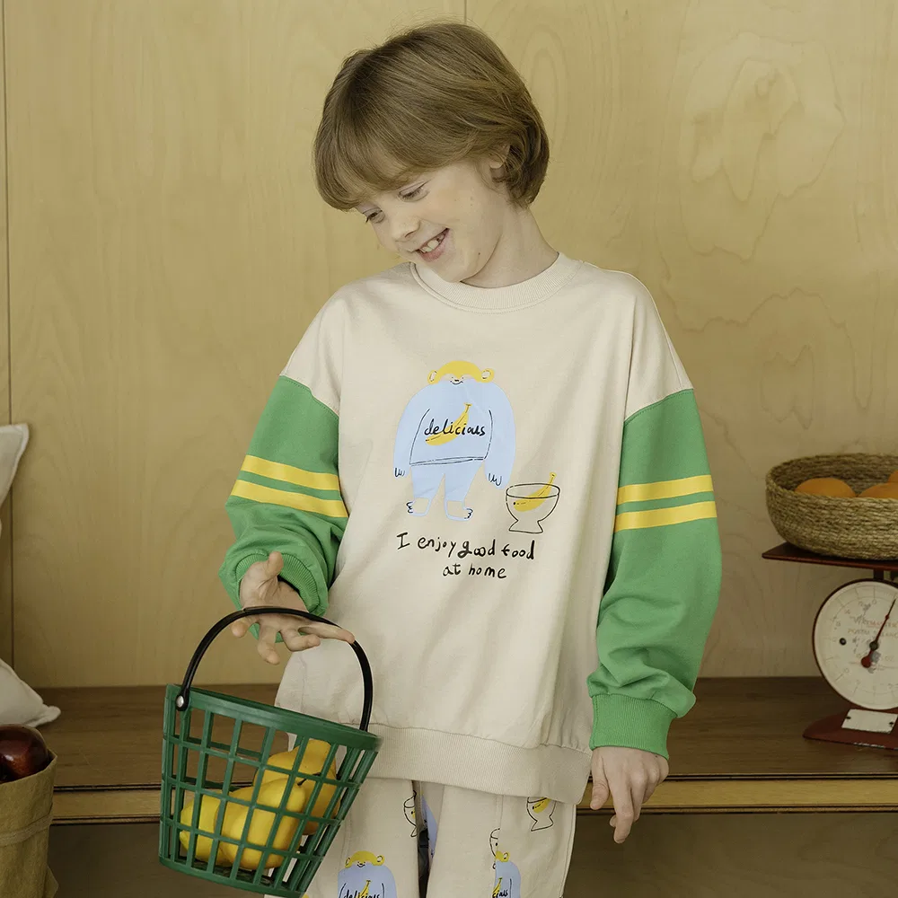 Детский свитшот с банановым блоком зелёный от My Little Star