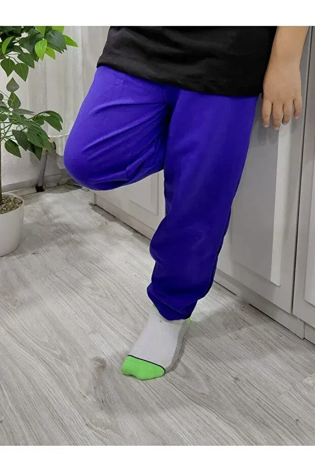Детские спортивные штаны для девочек с завязками Cotton cobalt blue sweatpants with tie-up waist Pidal Giyim, Blue — фото 2