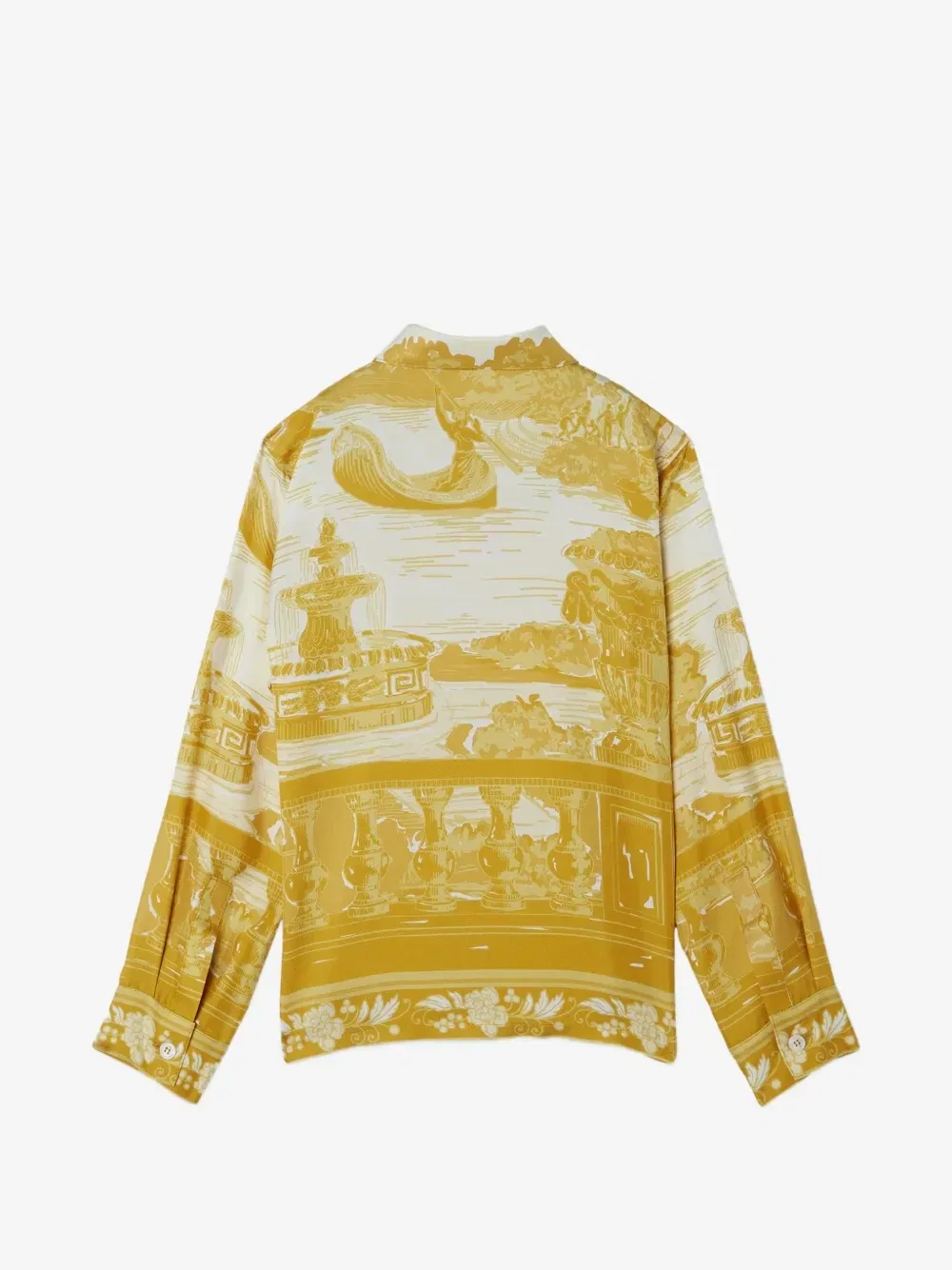 Твиловая рубашка с принтом Versace Kids, желтый — фото 2