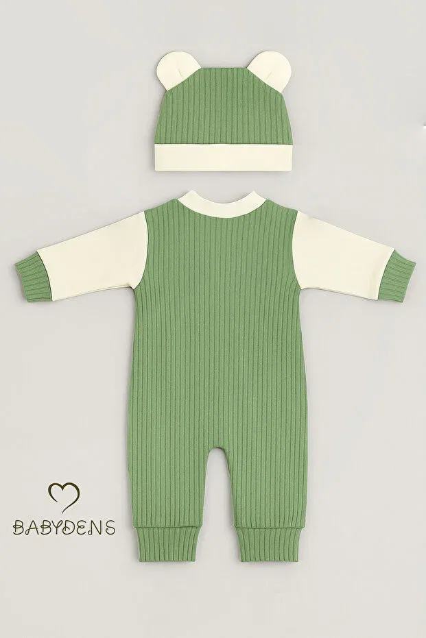Детский комбинезон-утенок с принтом Teddy Bear Themed Jumpsuit Set Babyden'S, Green — фото 4