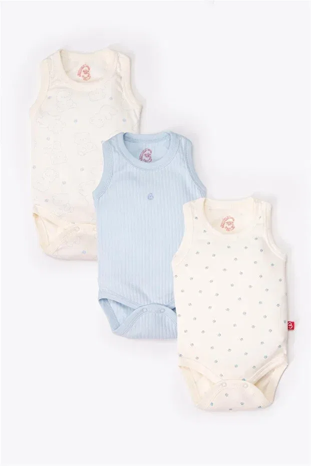 Детский для новорожденных боди-комбинезон с принтом Athlete body 3-piece (cute bear) Bebetto, Blue