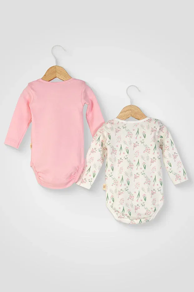 Детское боди для девочек с длинным рукавом Mini Cotton, Pink — фото 2