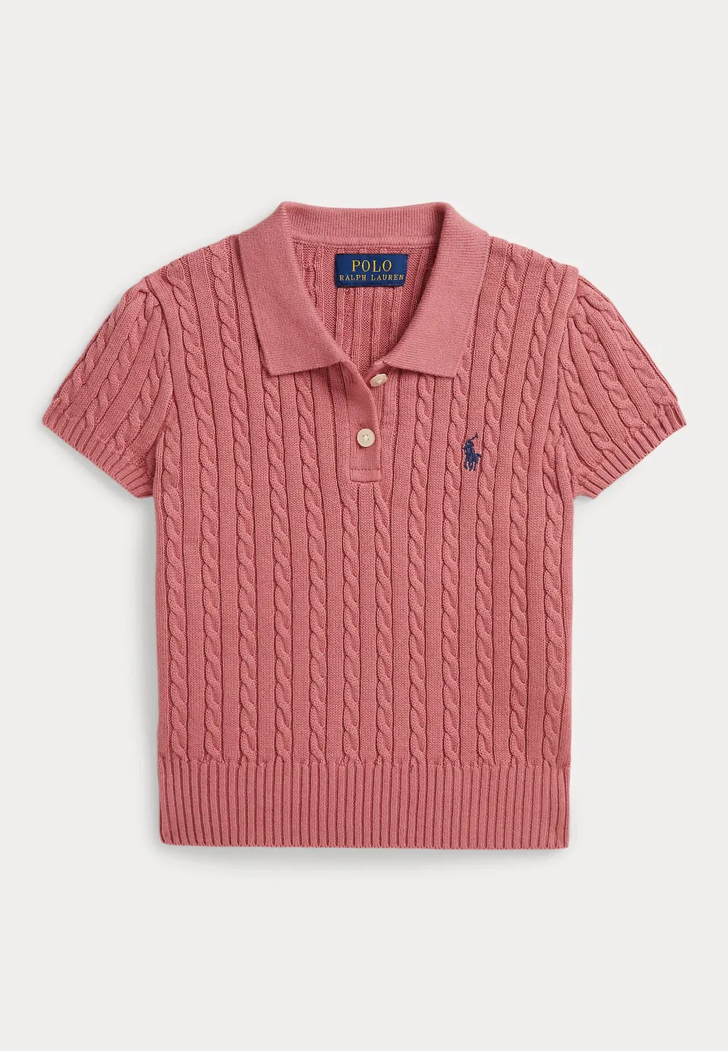 Хлопковый поло-свитер с мини-косичкой, размер 2-6 лет Polo Ralph Lauren, Canvas Pink — фото 3