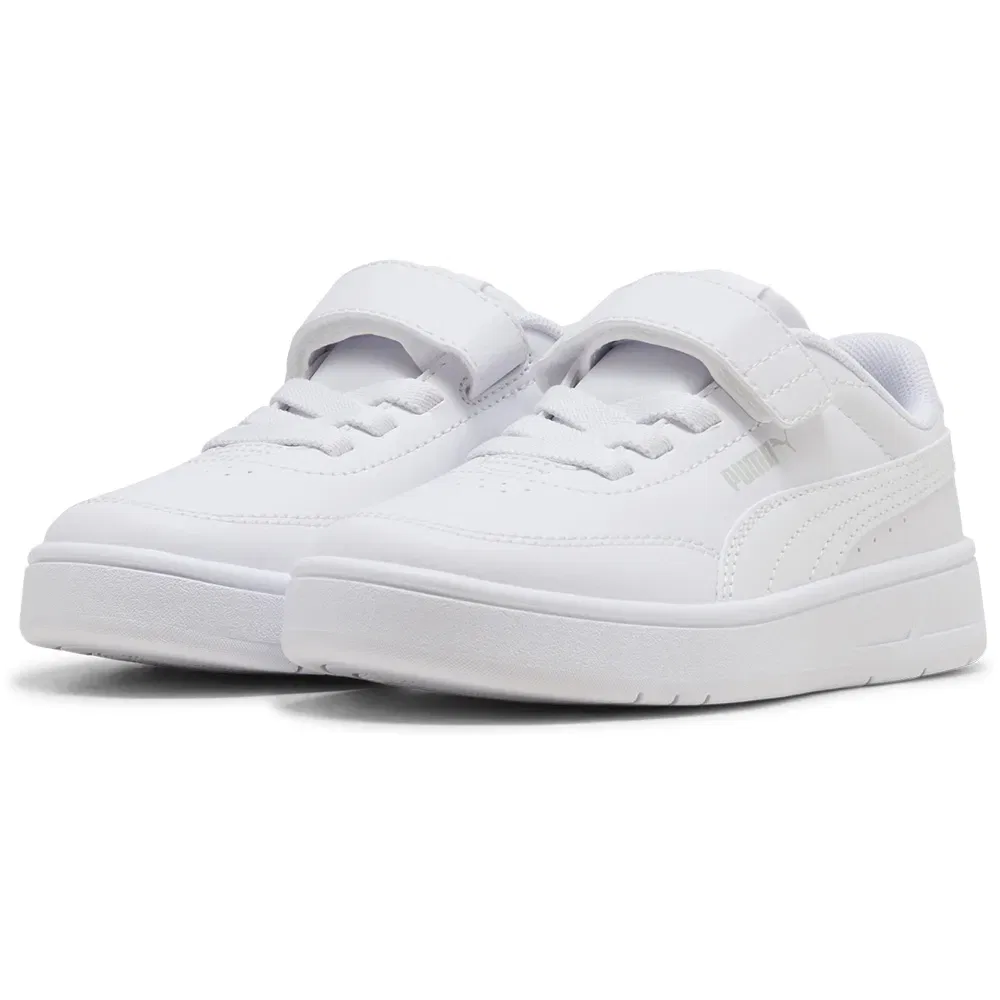 Детские кроссовки для девочек с закрытой пяткой Court Classic Clean AC+ Puma, White — фото 2