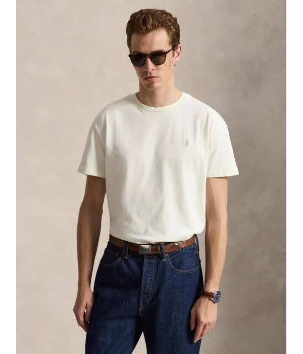 Мужская футболка хлопковая Polo Ralph Lauren, Crema