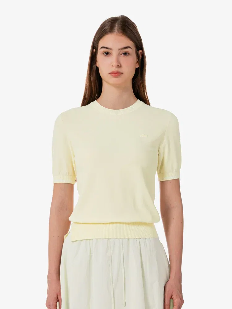 Свитер женский LACOSTE Ivory, с коротким рукавом, базовый