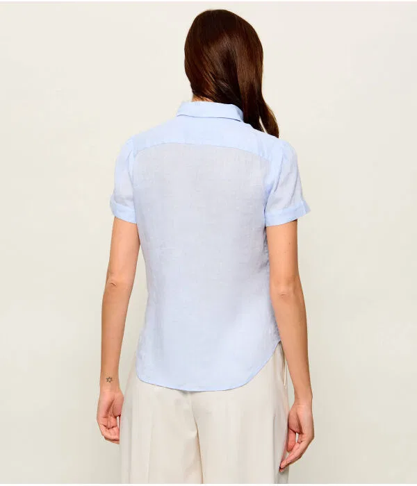 Женская рубашка из льна Polo Ralph Lauren, Azzurro — фото 3