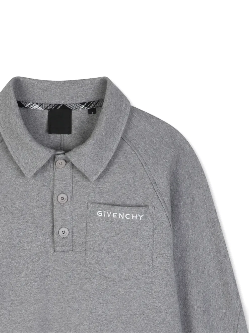 Рубашка поло с карманом и вышитым логотипом Givenchy Kids, серый — фото 3