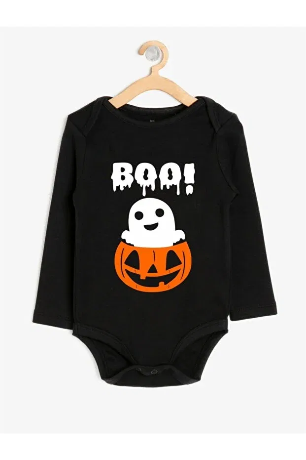 Детское боди с принтом Halloween Costume Model 4 Printed Venüsdijital, Black