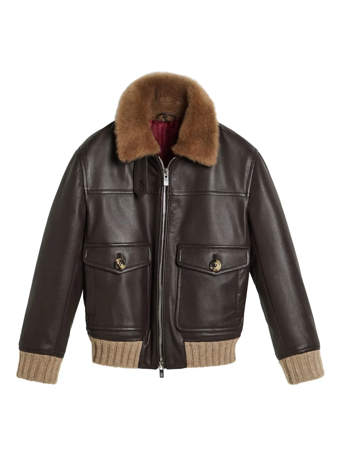Brunello Cucinelli Коричневая авиаторская куртка