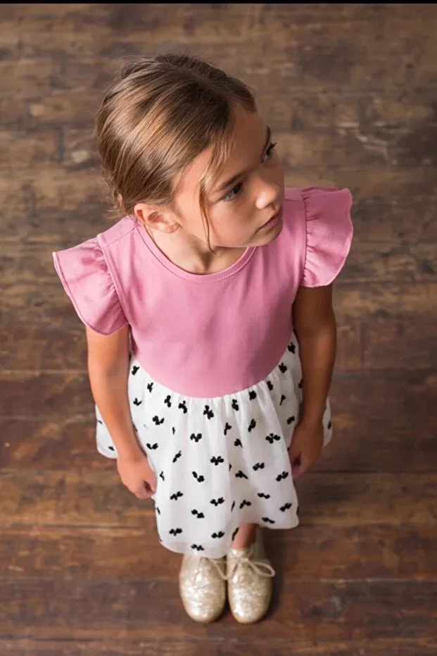Детское платье из тюля с рюшами для девочек Fesshera Kids, Pink — фото 3