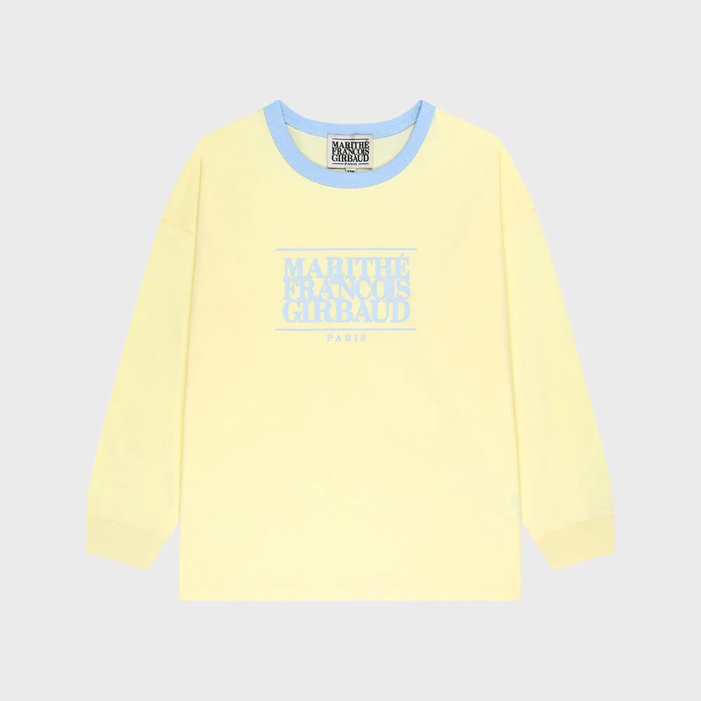 Детский лонгслив с классическим логотипом жёлтый от Marithé Kids — фото 2