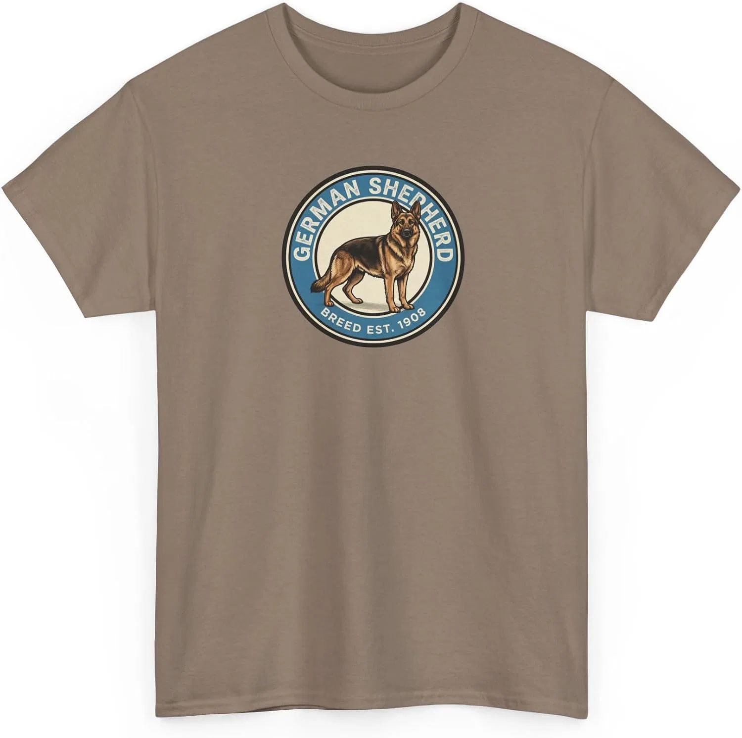 Женская футболка с принтом German Shepherd Heritage Breed Est. 1908, Brown Savana