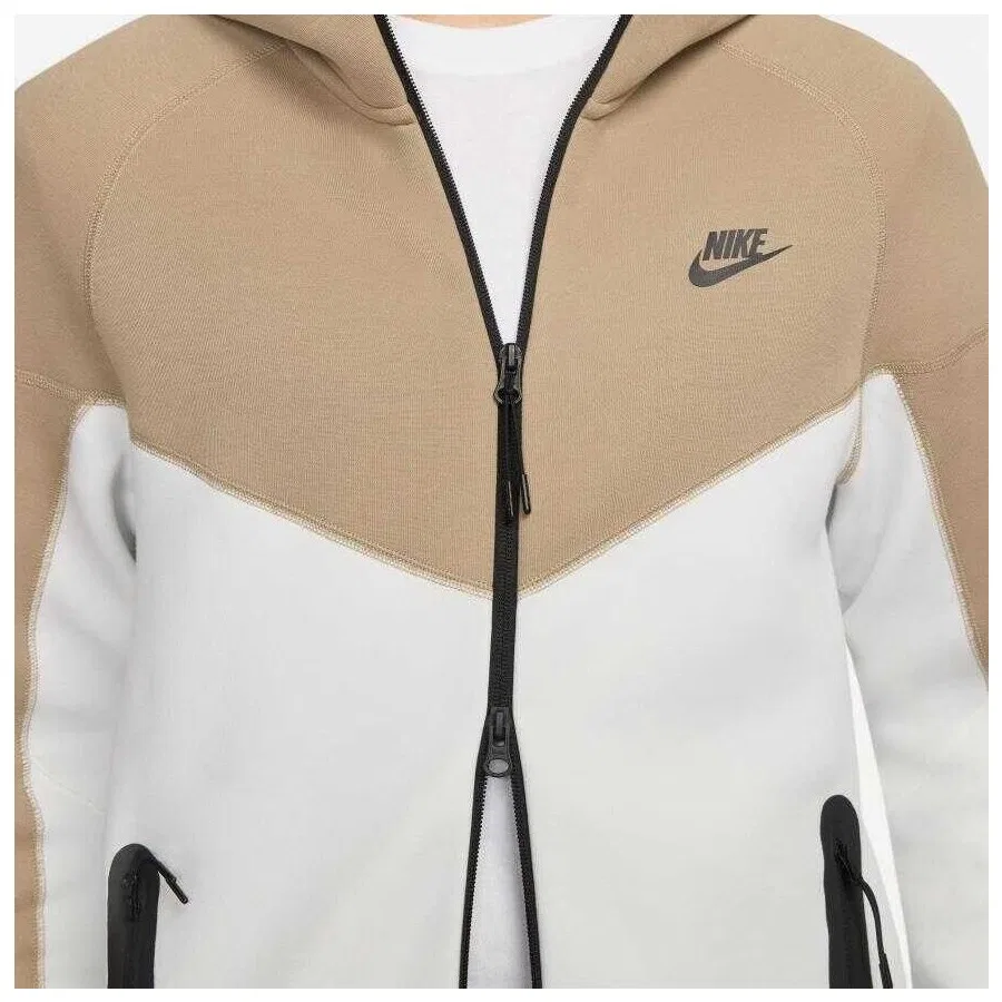 Мужской свитшот с капюшоном Tech Fleece Full-Zip Nike, Кремовый — фото 4